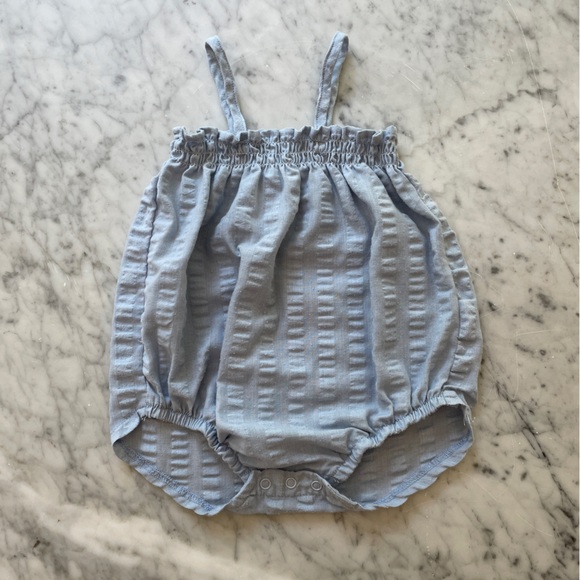 Ruffled Smock Neck Romper for Baby Girl - Baby Girl Bubble - Summer Romper - Picture 1 of 3
